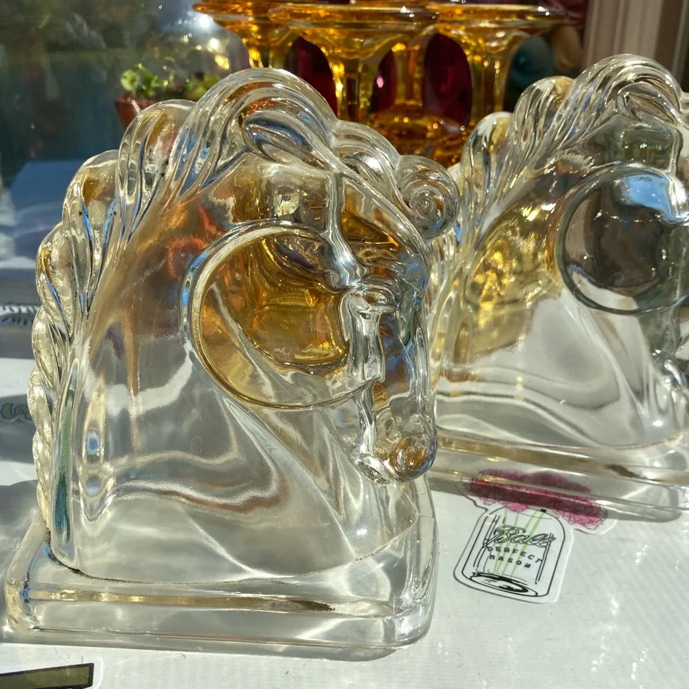 Federal Glass Horse Bookends - Picture 4 of 12